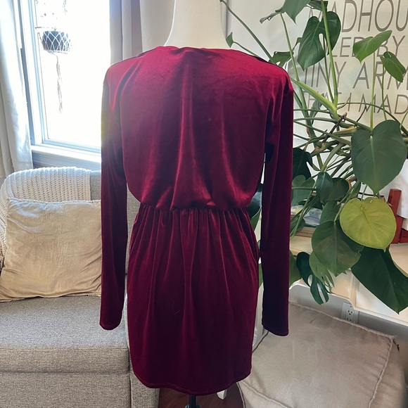 Burgundy Velvet Dress! Sz Med - Picture 3 of 3